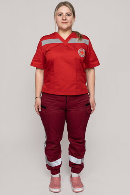 Брюки-джоггеры демисезонные женские Скорая помощь MedicLine цв. БОРДОВЫЙ