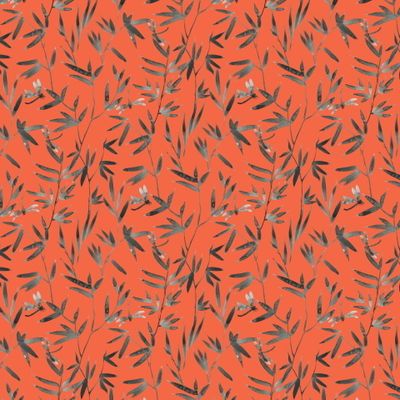 Стрекозы и веточки на красном