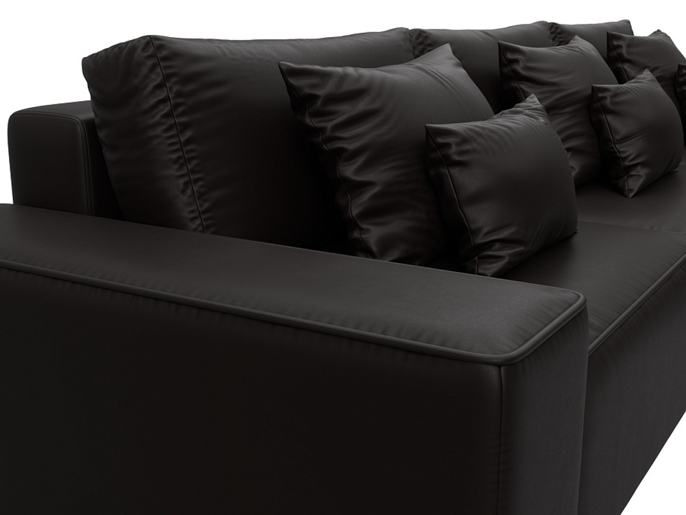 Диван угловой Лига-074 угол универсальный ЭКОКОЖА GRIFON 12 коричневый