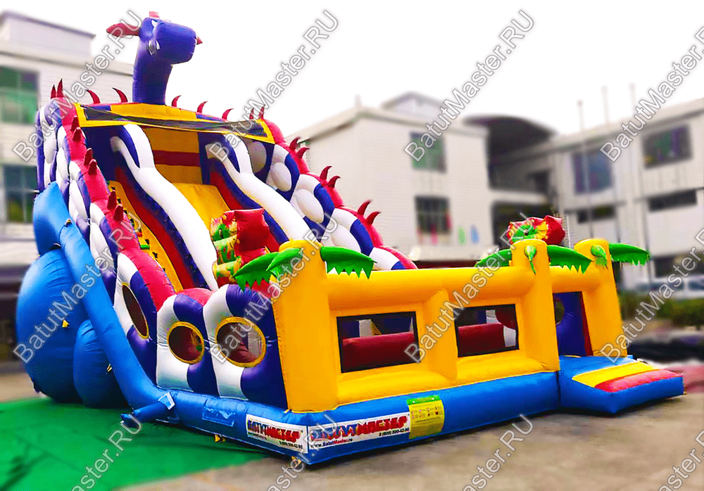 Коммерческий надувной батут-горка «Дракон 2», 11,5*6*9 м