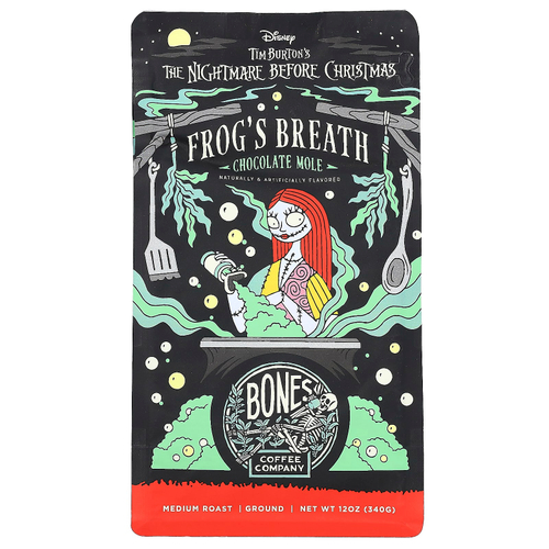 Bones Coffee Company, Frog's Breath, шоколадная крошка, молотый, средняя обжарка, 340 г (12 унций)