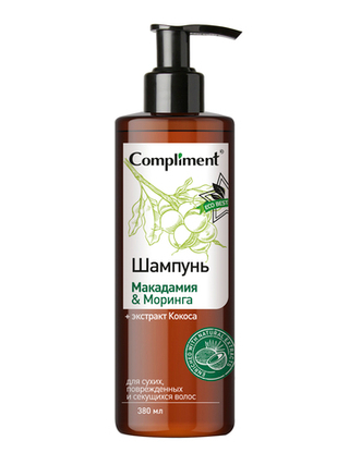 Compliment ECO BEST Шампунь для сухих, поврежденных и секущихся волос Макадамия & Моринга