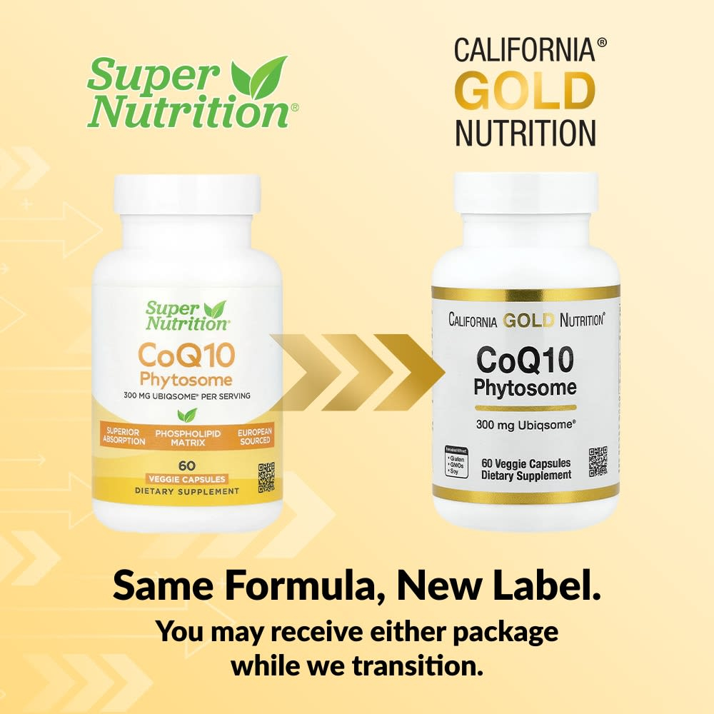 California Gold Nutrition, фитосомы коэнзима Q10, 300 мг, 60 растительных капсул