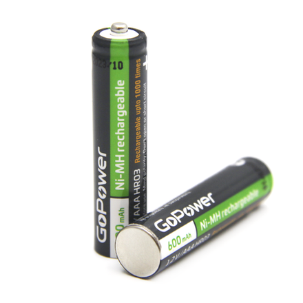 Аккумуляторная батарея GoPower ААА 600mAh к-т2