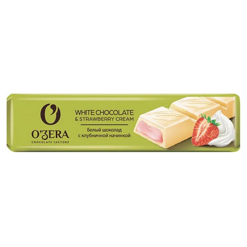 Шоколад O'ZERA белый Whitе&Strawberry Cream 45 гр/пач  30 пач/блок