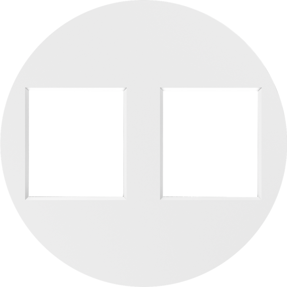 Накладка 2-я для розеток RJ45, TV, SAT,  глянцевый белый,  серия D16