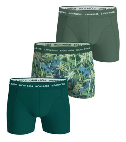 Боксерки теннисные Bjorn Borg Cotton Stretch 3P - print/green