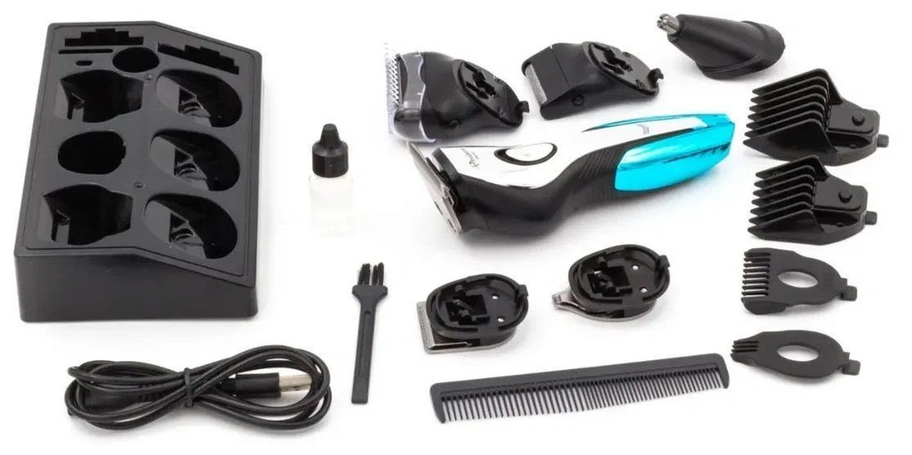 Набор для бороды, волос, носа, ушей и тела 11 в 1, Geemy GM-562