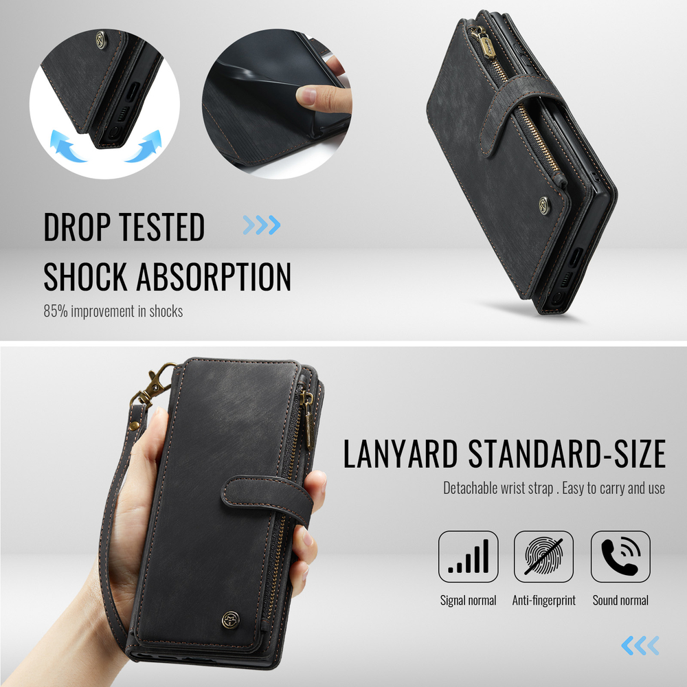 Многофункциональный чехол-кошелек CaseMe 3 in 1 Matte Wallet для Samsung Galaxy S25 Ultra