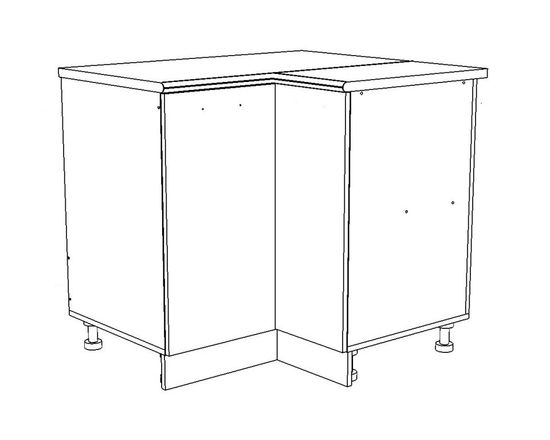 Стол кухонный  угловой  под мойку ТОКИО-2  правый  /836*820*836/