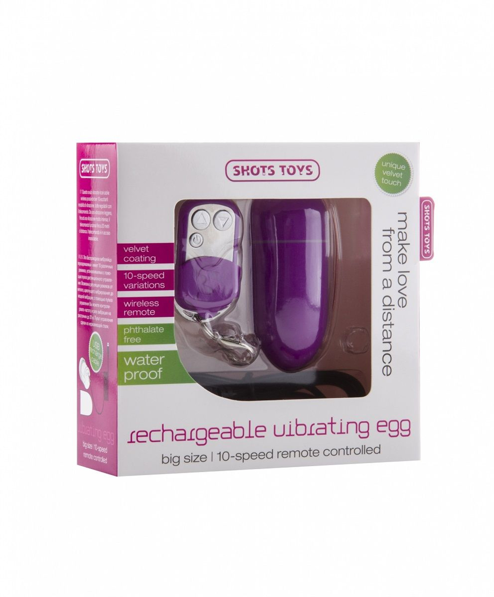 Фиолетовое перезаряжаемое виброяйцо с ДУ Rechargeable Vibrating Egg (Цвет: фиолетовый)