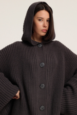 Кардиган вязанный с капюшоном