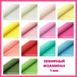 Уценка ЗЕФИРНЫЙ фоамиран, толщина 1 мм, 50/50 см, голубой