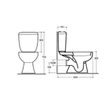 Унитаз-компакт "Позитано" МС Инкоэр-Б1 (ниж.подв.,гор. выпуск,сид.полип.1кн белая, арм.) КЕРАМИН