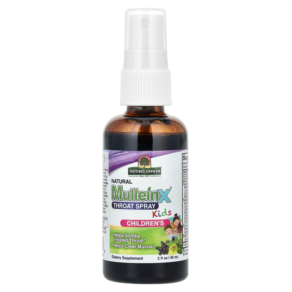 Nature's Answer, Детский спрей для горла MulleinX®, 60 мл (2 жидк. Унции)