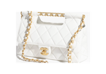Сумка Chanel Flap Bag с верхней ручкой из кожи ягнёнка, белая