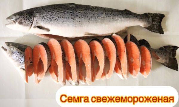 Поступила свежемороженая семга (4-7 кг)