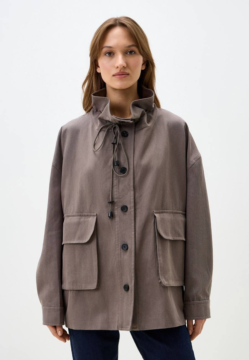 Оверсайз парка с высоким воротом