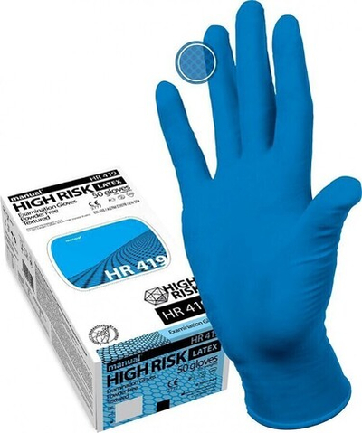Перчатки латексные MANUAL HR 419 (50шт /10уп) Размер L