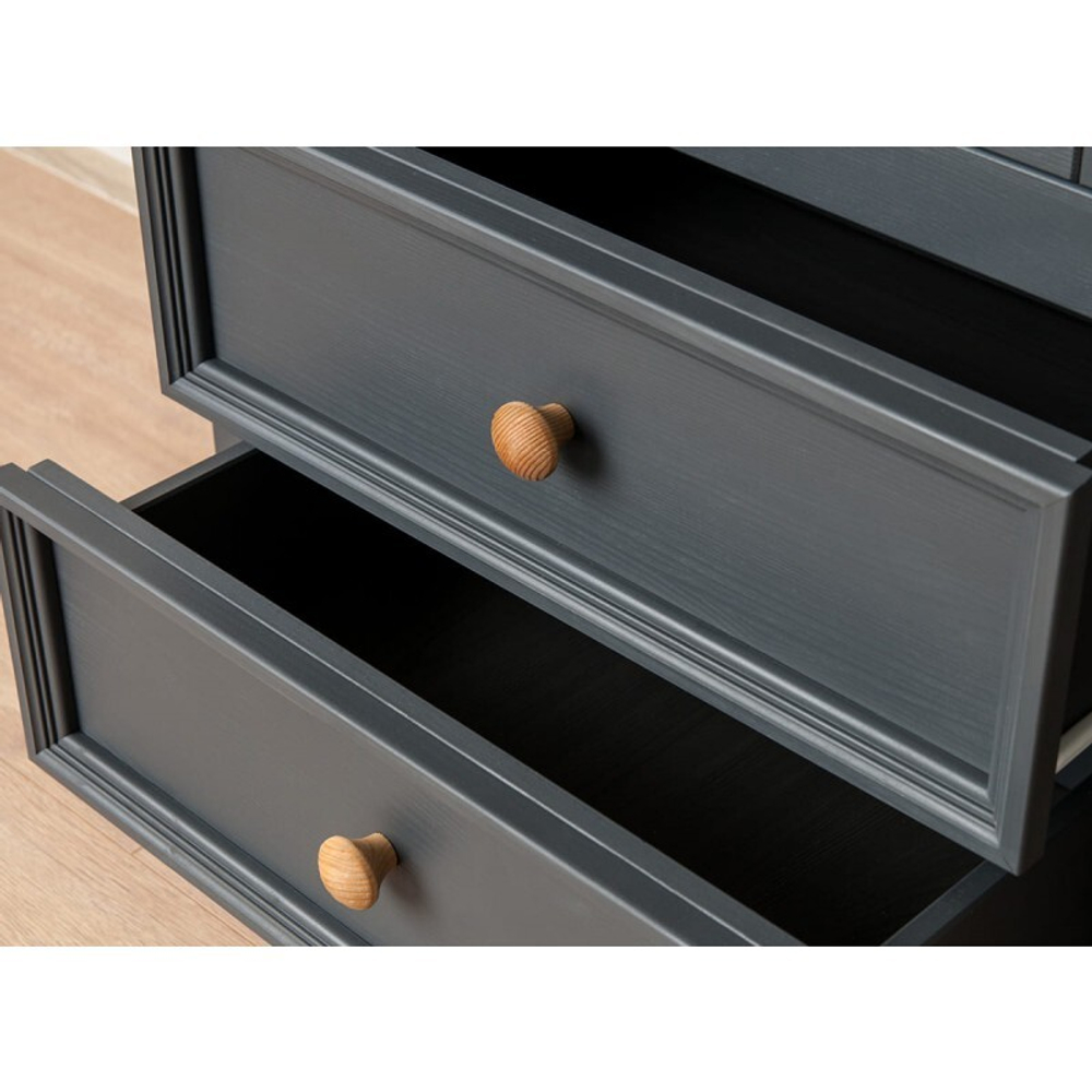 Шкаф для посуды «Форест» узкий 1 дверь 2 ящика серый 7012/бейц-масло