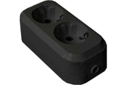 Колодка "UNIVersal" 2 гн. с/з AБС-пластик (еврослот) черный