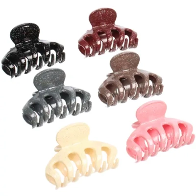 Заколка - краб для волос «AKS - MANTANA», микс 6 цветов, классика, 7*3см