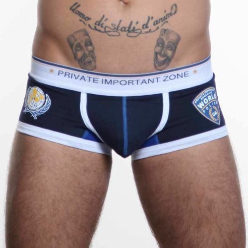 Мужские трусы хипсы синие 4+ Private Important Zone 365 Police