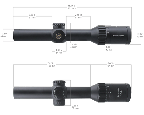 Прицел Vector Optics Continental X6 1-6x24 Tactical, сетка Tactical Dot Mil (SCOC-23T)