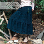 Длинная шерстяная юбка (темно-синий)