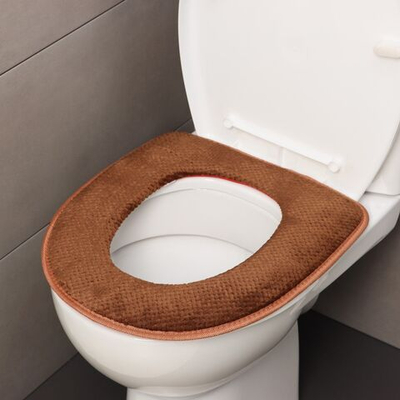 Чехол на сиденье для унитаза на липучках «Плюш» (34х40 см) (Цвет: разноцветный)