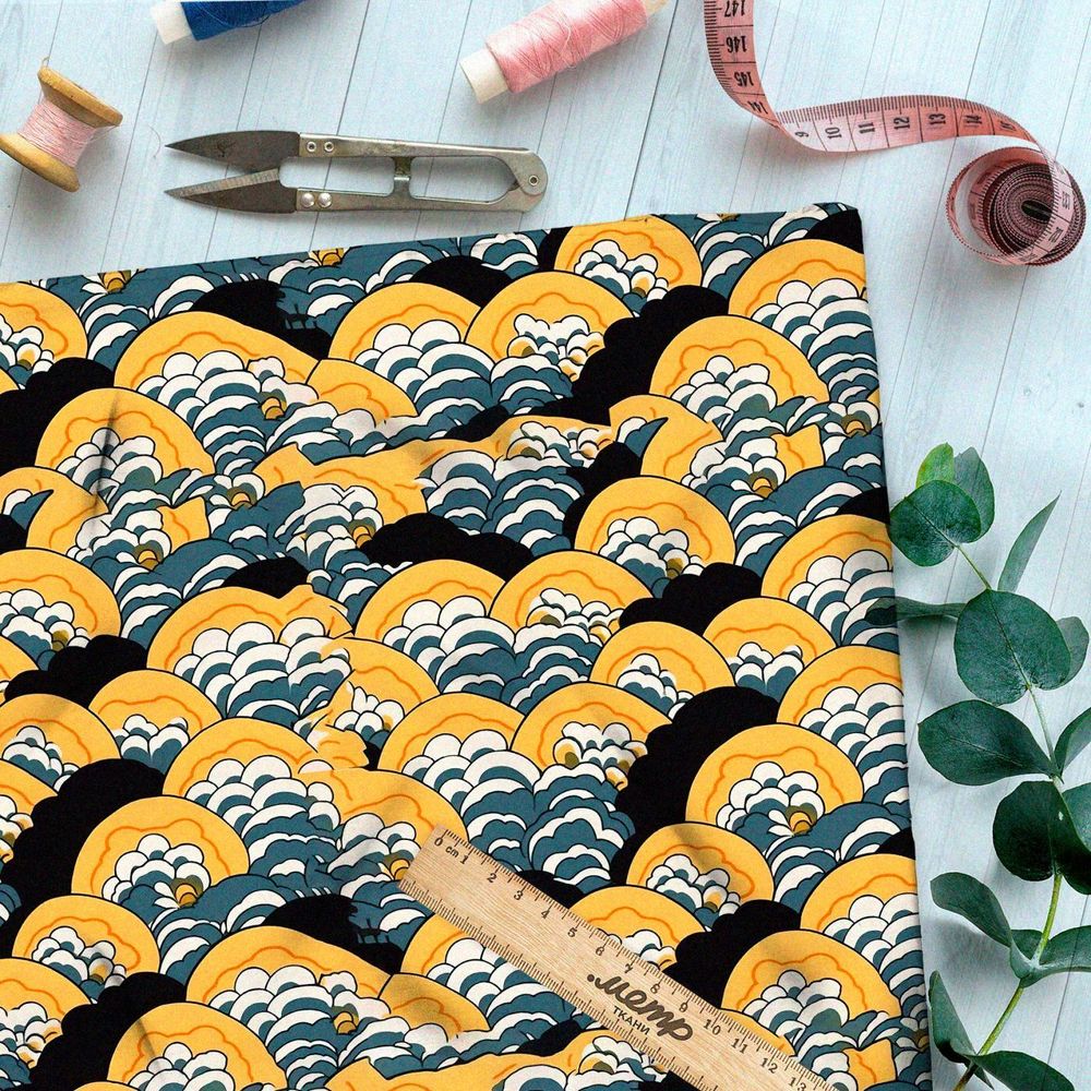 Ткань премиум бифлекс призрачные облака