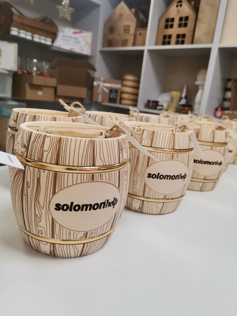 Подарочный бочонок с медом с брендированием для корпоративных подарков