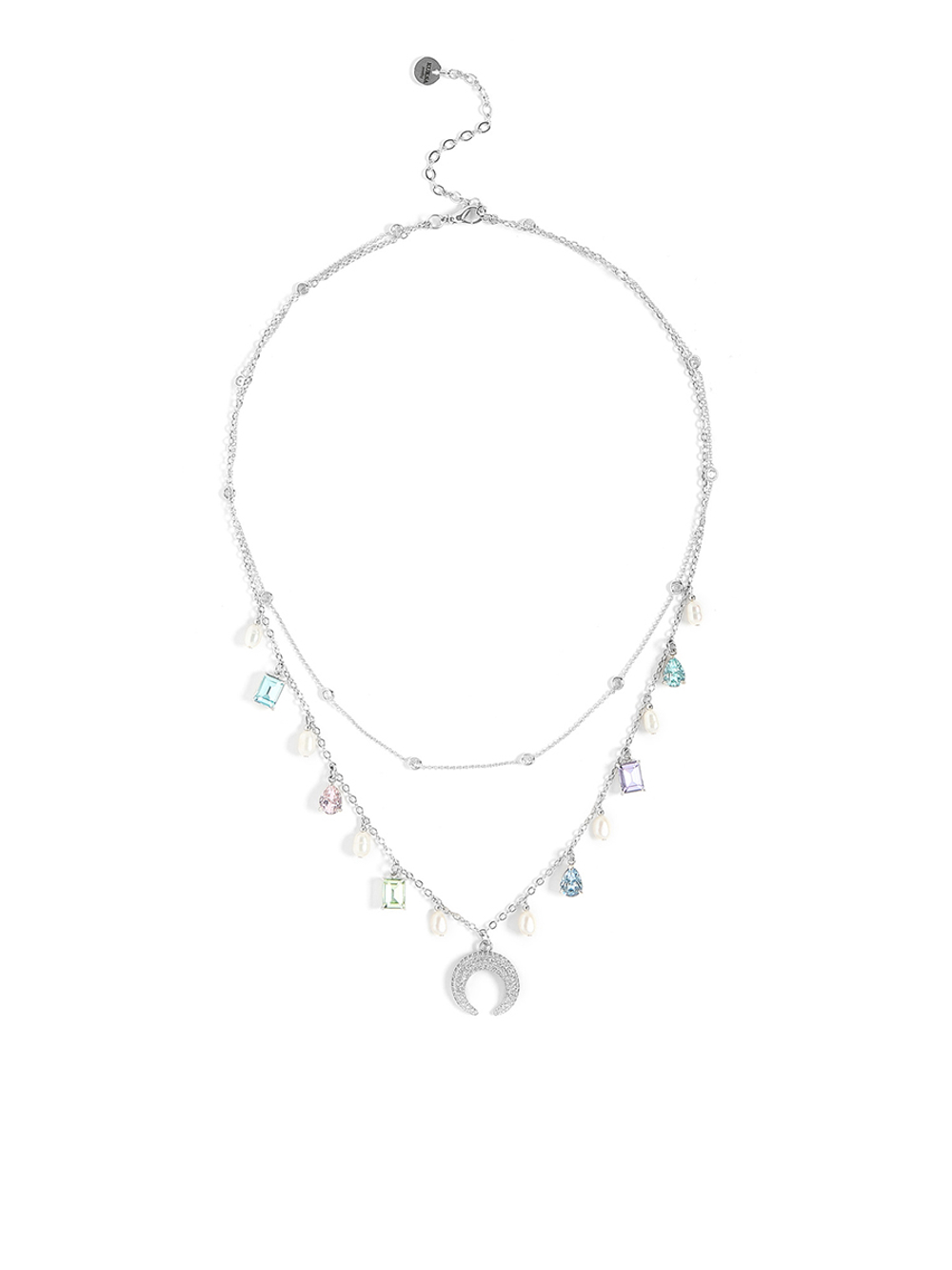 Колье "Rainbow Moon Cascade" Silver
