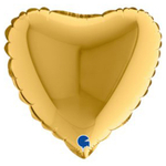 Шар фольгированный Сердце 23 см (Золотой)