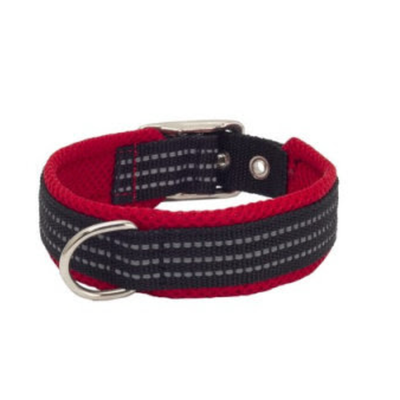 Ошейник нейлоновый с мягкой подкладкой, красный (ширина 20мм, обхват шеи 27-35см,)