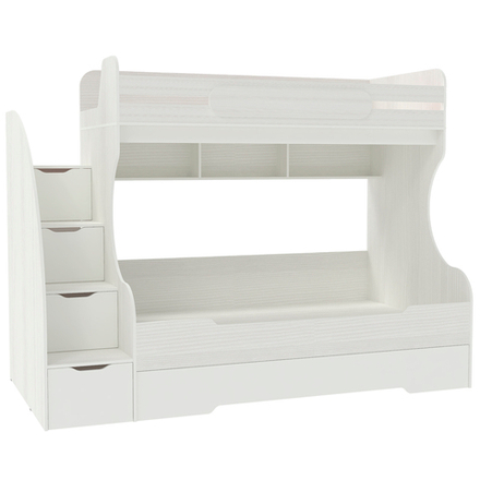 Трехъярусная кровать КарИВи БИГ Белое Дерево Белый