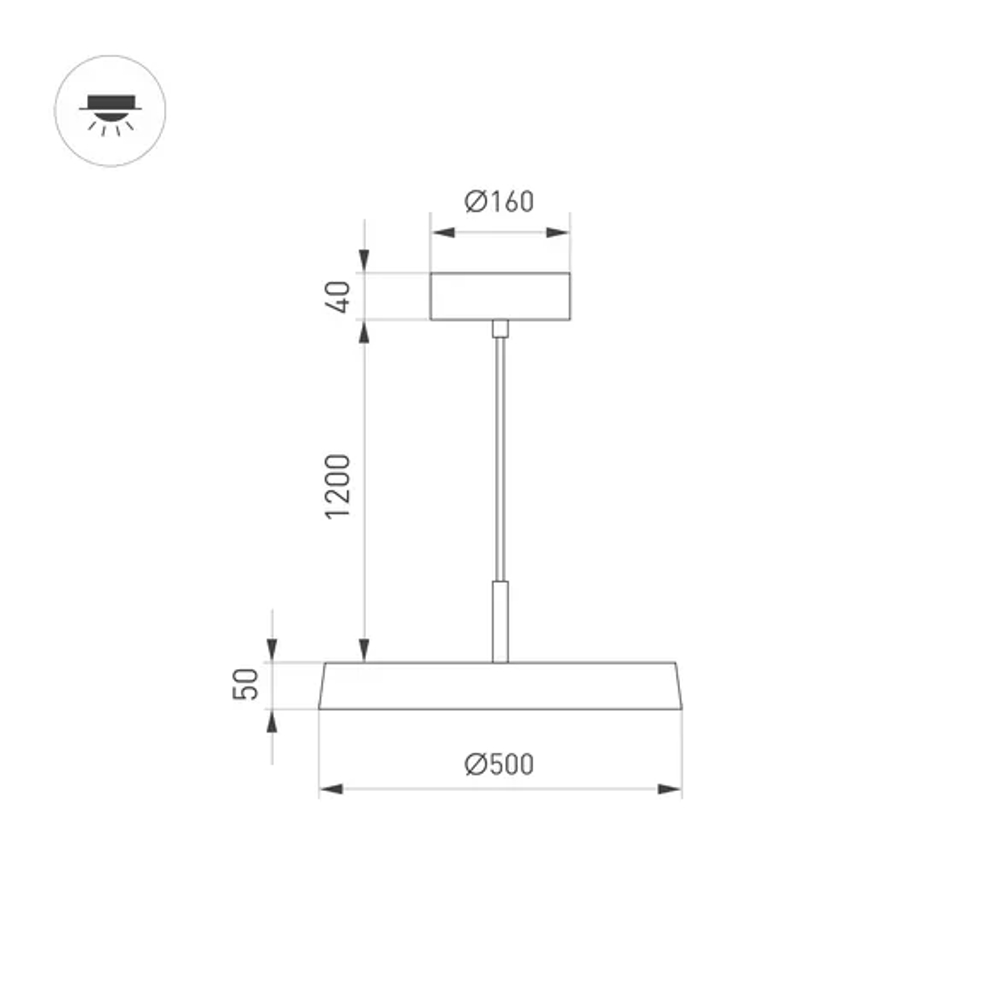 Светильник SP-ELEGANT-R500-37W Warm3000 (BK, 120 deg, 230V) (Arlight, IP20 Металл, 3 года) 033922