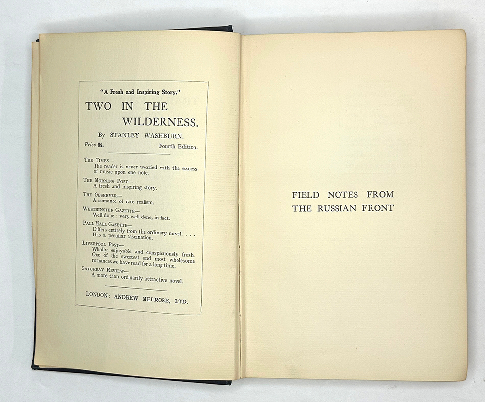 Уошбёрн С. Заметки на полях о русском фронте / фот. Дж. Мьюис. 1915 г.