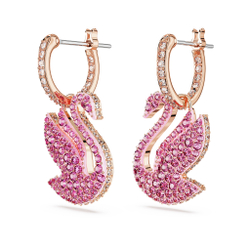 ICONIC SWAN:PE HOOP EARRINGS ROS/ROS