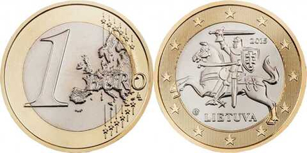 Литва 1 евро, 2015-2024 Рыцарь XF
