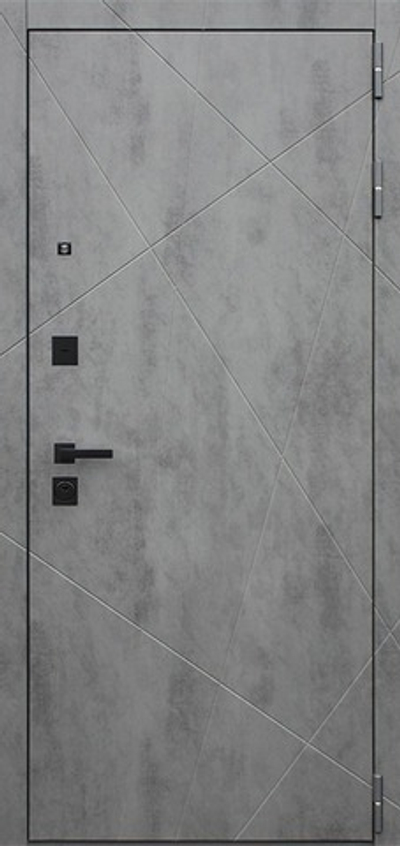 Входная дверь Бетон Светлый с Зеркалом - 1096