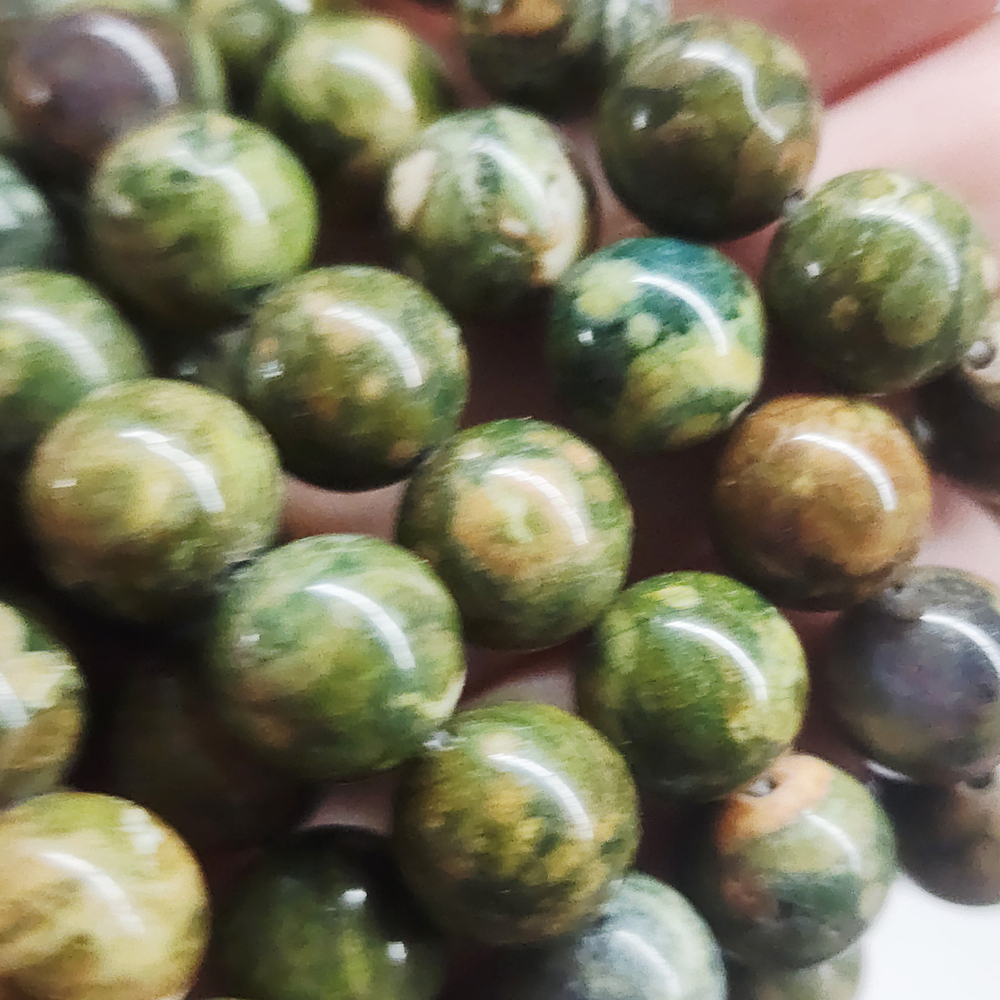 Риолит, бусина шар, 10.5мм, красочный, природный цвет