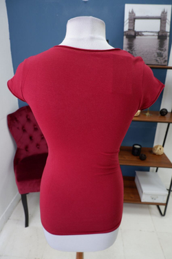 Футболка базовая бордо 42-44  размер