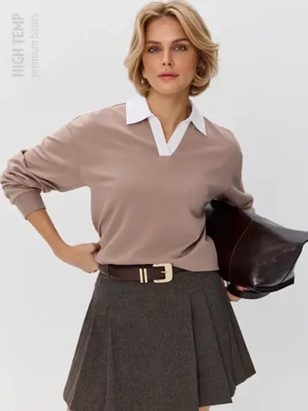 Джемпер с воротником поло