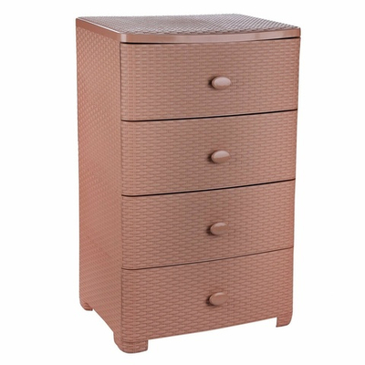 Комод 4-х секционный "Плетенка" широкий (какао)