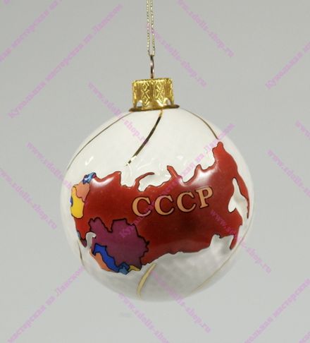 Елочная игрушка Шар фарфоровый "Карта"
