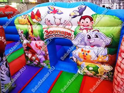 Коммерческий надувной батут " Веселый зоопарк" 6*6*2,6 м