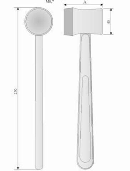 МЖ-4/36 МОЛОТОК ХИРУРГИЧЕСКИЙ МЕТАЛЛИЧЕСКИЙ СО СЪЕМНОЙ РЕЗИНОВОЙ НАКЛАДКОЙ ММ МНх-"ММИЗ" 250Х50 *