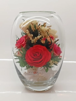 натуральные цветы в стекле, вакуум