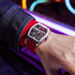 STARKING Pioneer Collection Automatic Mechanical Movement Rubber Strap Watch Men"s Watches Black Dial